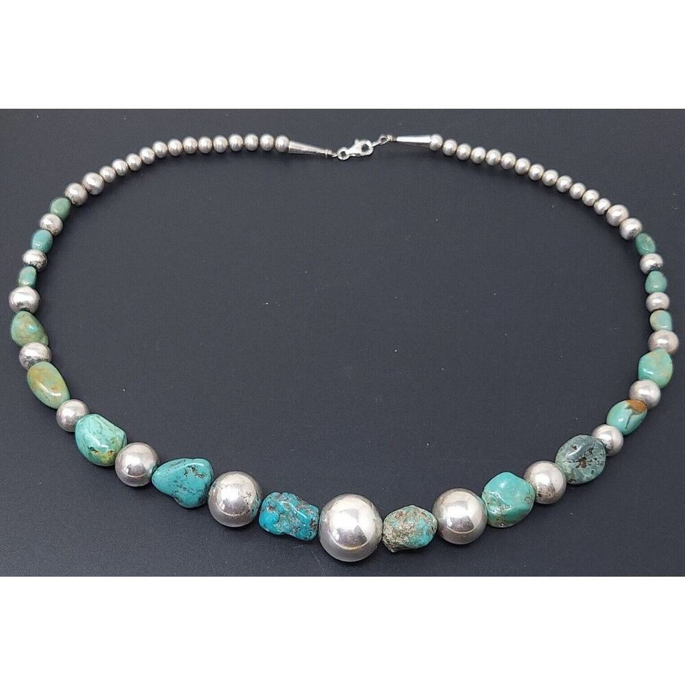 Vintage Sterling Silver Blue Turquoise Navajo